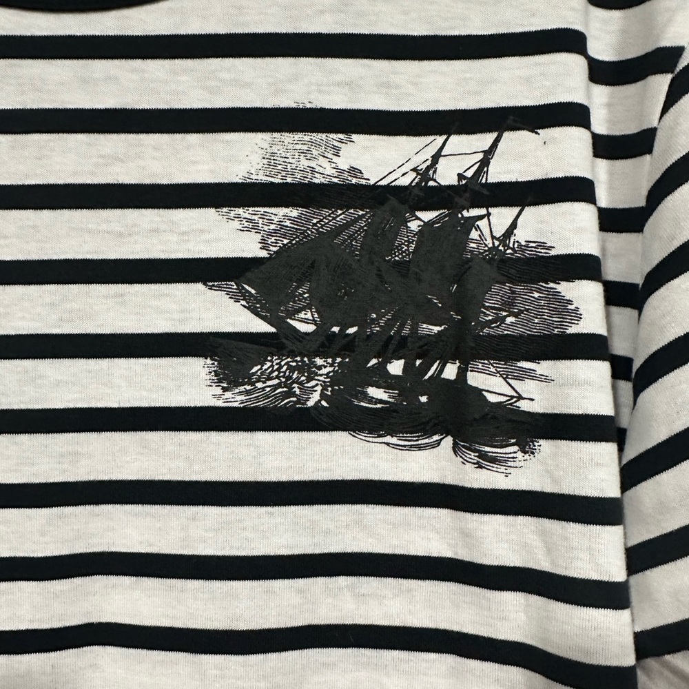 Disney Pirates of the Caribbean Dead Men Tell No Tales Striped Shirt Size Medium - Picture 3 of 6
